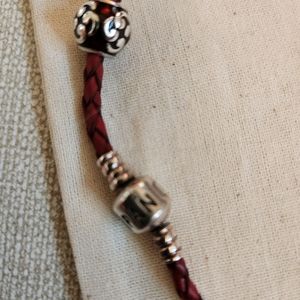 Pandora Red Leather Double Bracelet